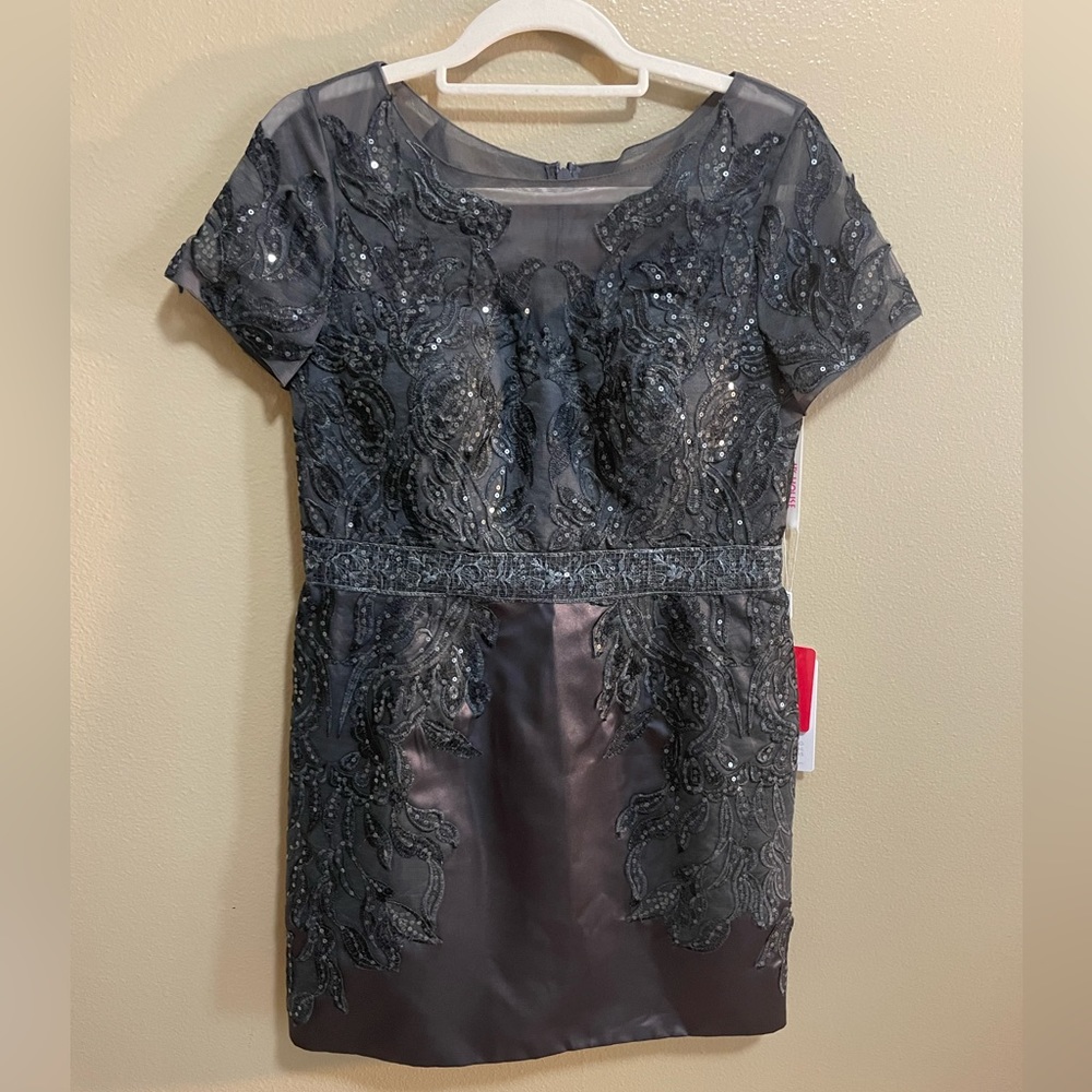 JJ’s House Mother of the Bride or Groom Grey Dress Size 8/10 Petite
